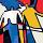 Abstracte mensen in Mondriaan stijl