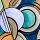 Olieverf blauw patroon