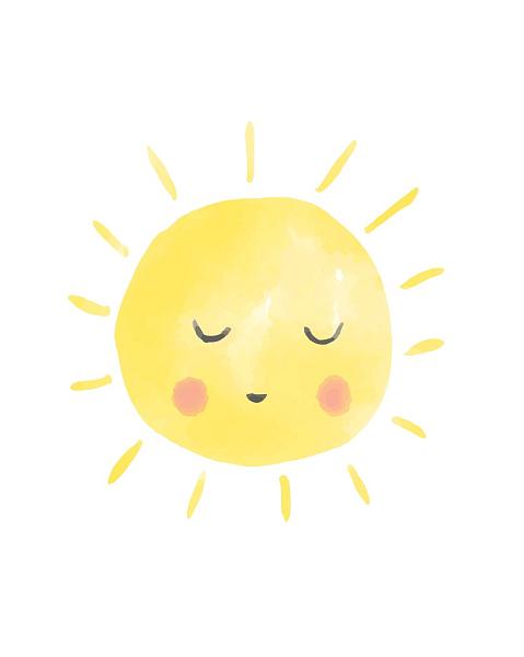 Minimalistische print van een zon