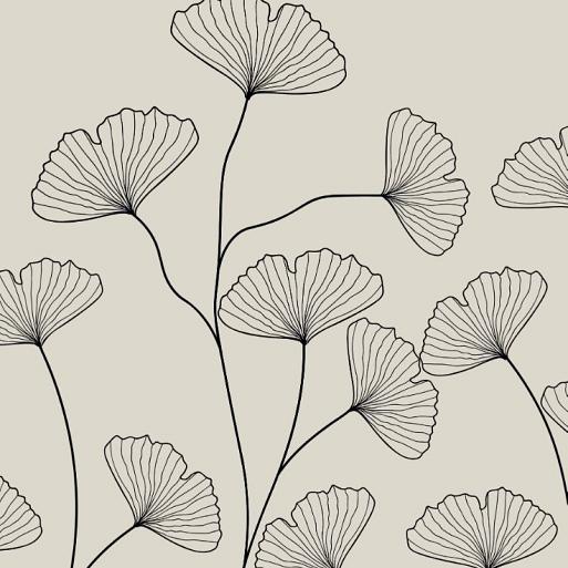 Fine line grijze bloemen