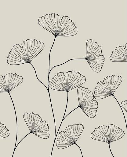 Fine line grijze bloemen