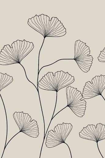 Fine line grijze bloemen