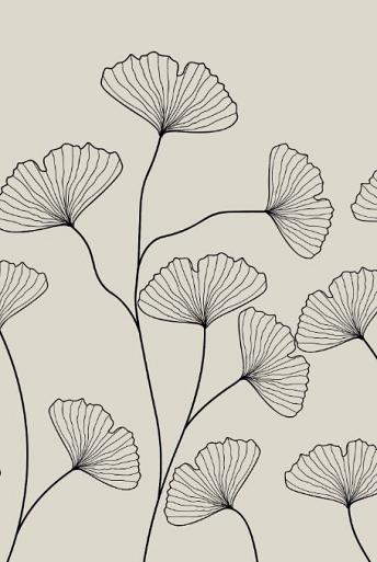Fine line grijze bloemen