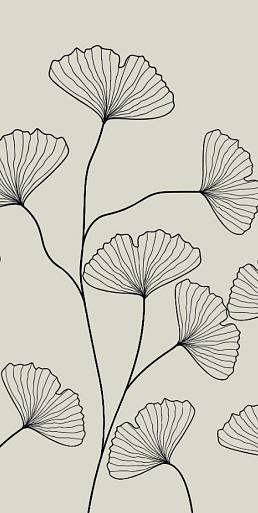 Fine line grijze bloemen