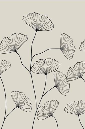 Fine line grijze bloemen