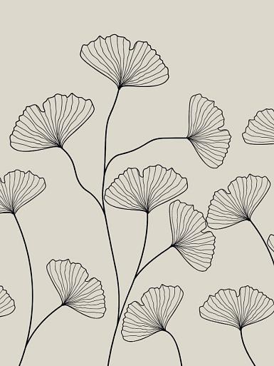 Fine line grijze bloemen