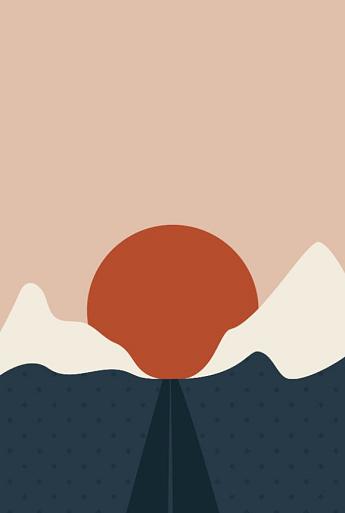 Minimalistische zonsondergang