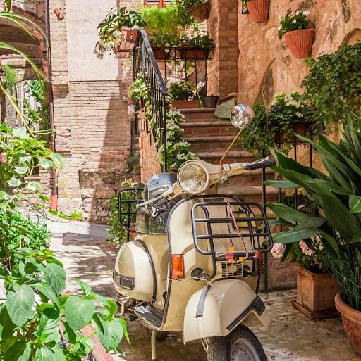 Vintage scooter in Italië