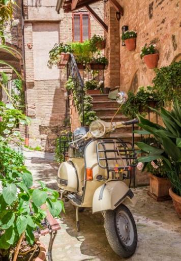 Vintage scooter in Italië
