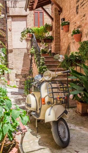 Vintage scooter in Italië