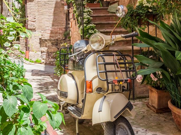 Vintage scooter in Italië