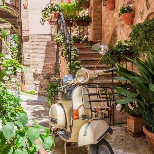 Vintage scooter in Italië