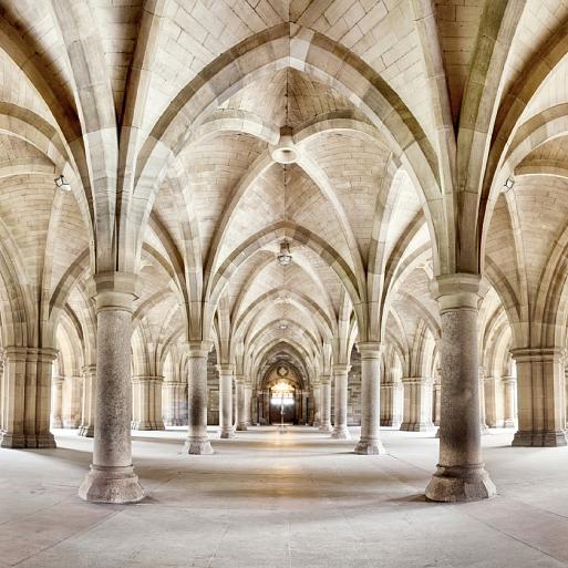 Panoramafoto van de Universiteitskloosters van Glasgow