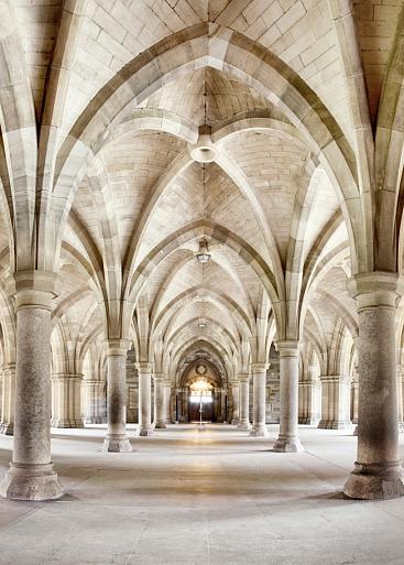 Panoramafoto van de Universiteitskloosters van Glasgow