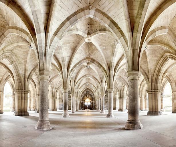 Panoramafoto van de Universiteitskloosters van Glasgow