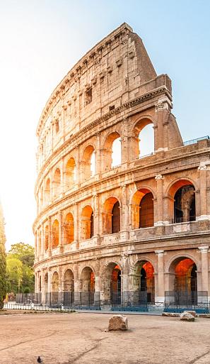 Zonsopgang bij het Colosseum, Rome, Italië