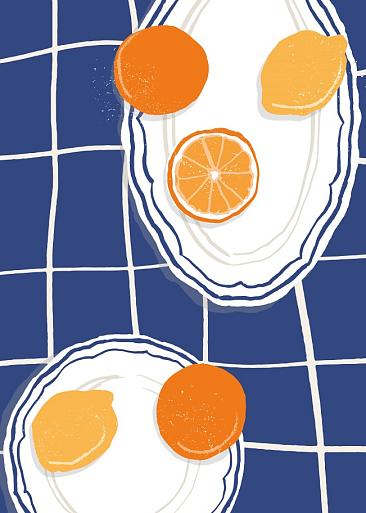 Citrusvruchten op bord