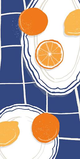 Citrusvruchten op bord