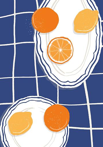 Citrusvruchten op bord