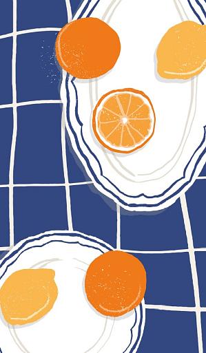 Citrusvruchten op bord