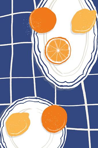 Citrusvruchten op bord