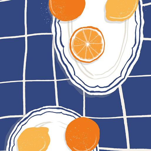 Citrusvruchten op bord