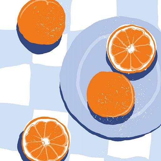 Sinaasappels op bord
