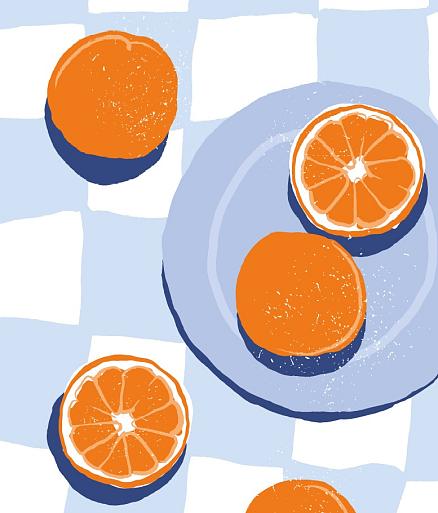 Sinaasappels op bord