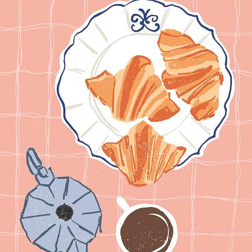 Koffie met croissantjes