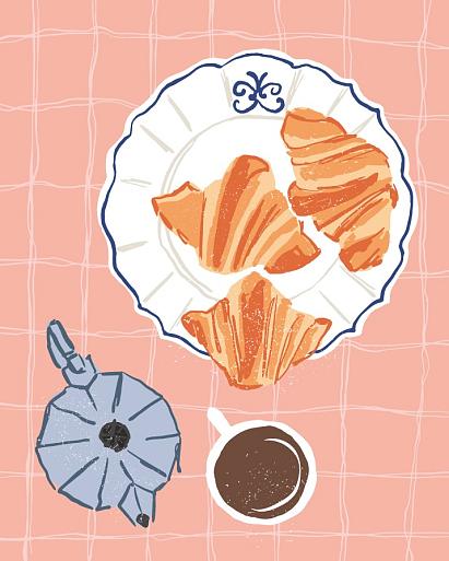 Koffie met croissantjes