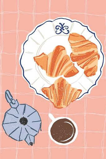 Koffie met croissantjes