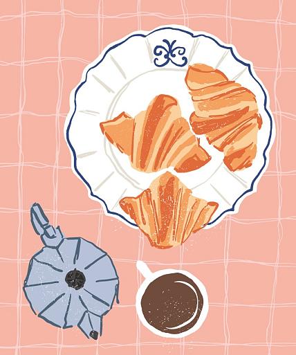 Koffie met croissantjes