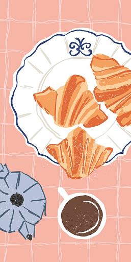 Koffie met croissantjes
