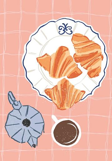 Koffie met croissantjes