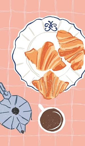 Koffie met croissantjes