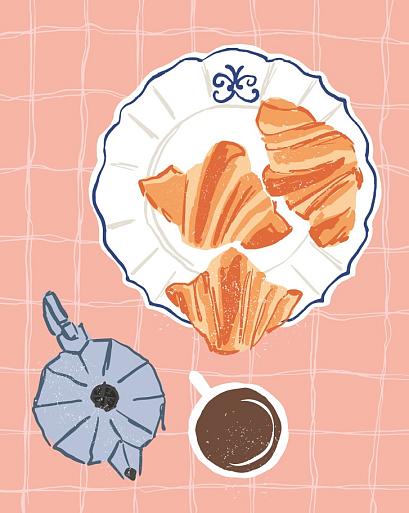 Koffie met croissantjes