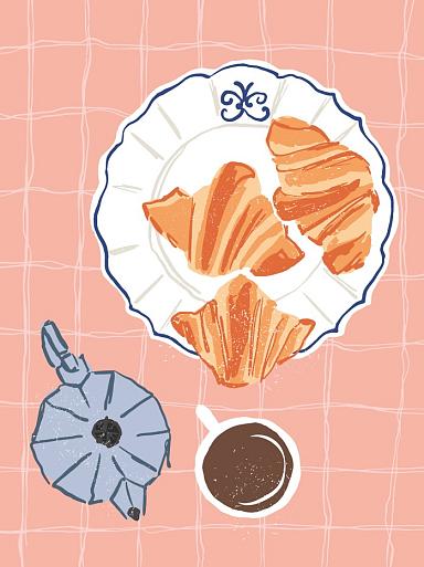 Koffie met croissantjes