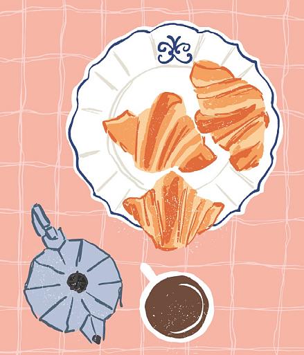 Koffie met croissantjes