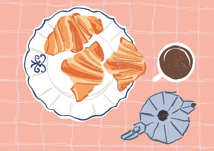 Koffie met croissantjes