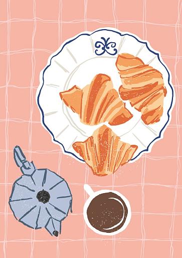 Koffie met croissantjes