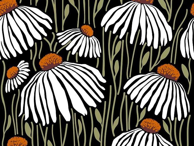 Handgetekend patroon met bloemen