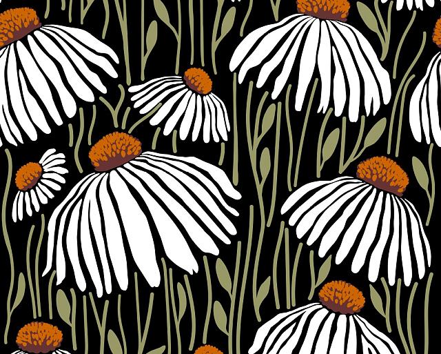 Handgetekend patroon met bloemen