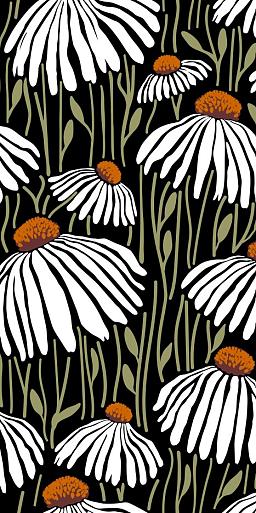 Handgetekend patroon met bloemen