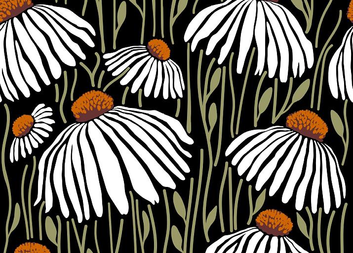 Handgetekend patroon met bloemen