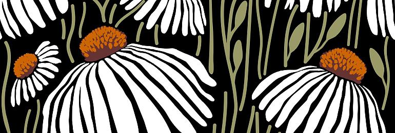 Handgetekend patroon met bloemen
