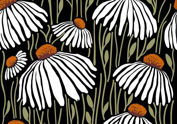 Handgetekend patroon met bloemen