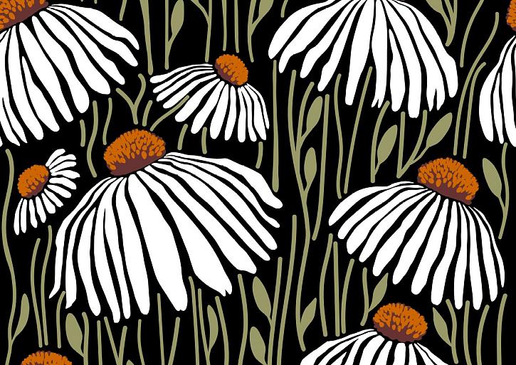 Handgetekend patroon met bloemen