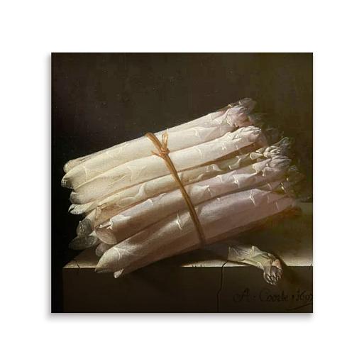 stilleven met asperges mock up tegeltje vierkant