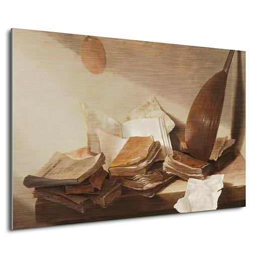 stilleven met boeken mock up aluminium liggend