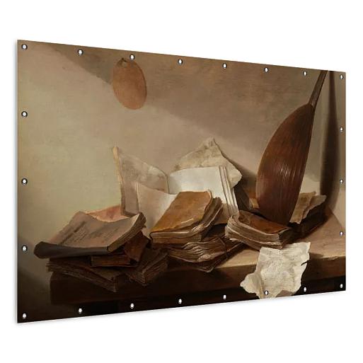 stilleven met boeken mock up tuimposter liggend